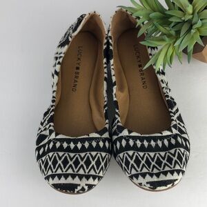 Lucky Brand Echo 2 Aztec Tribal Ballet Flats 6.5